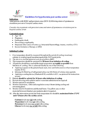 Hypotehrmia Post cardiac Arrest