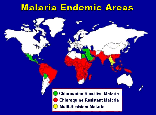 Malaria Endemic Areas WHO April 2010