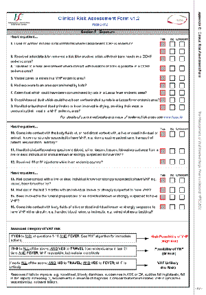 VHF Clinical Assessment Form