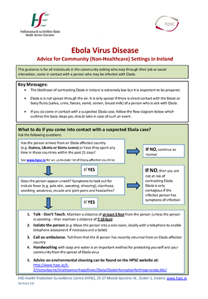 Ebola community advice