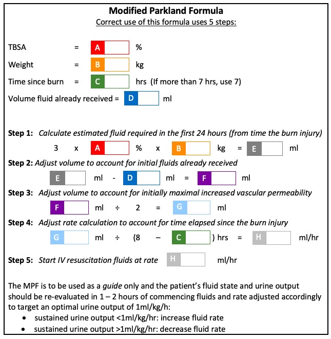 Paediatric Burn Fluid Calculation